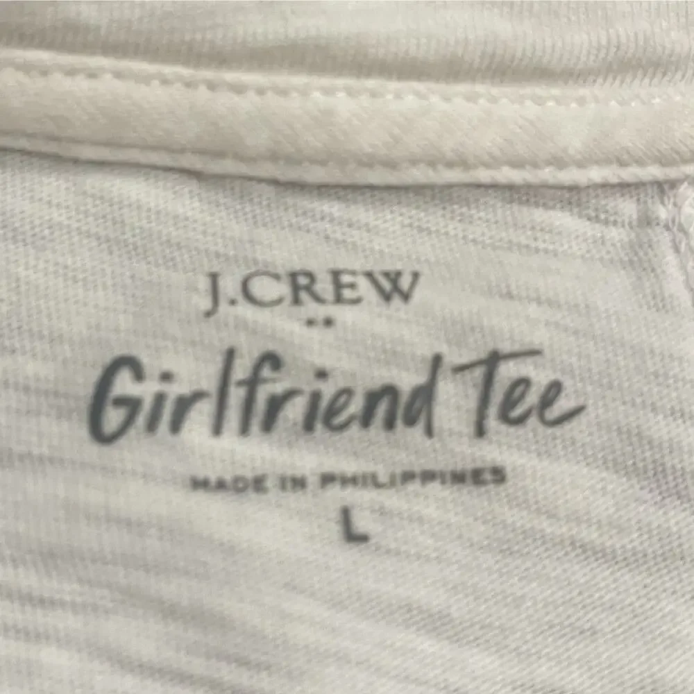 J. Crew Girlfriend Long Sleeve Tee Lot of Three White Green Black SZ L Casual
